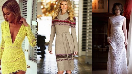 Вязаное платье – модный и уникальный элемент гардероба. Очень много фото и инструкций